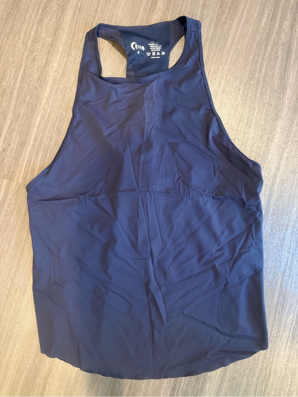 ZYIA Women's Navy High-Neck Racerback Tank